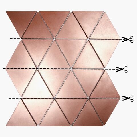 Nichetiles Triangolare Antik Bakır Metal Mozaik