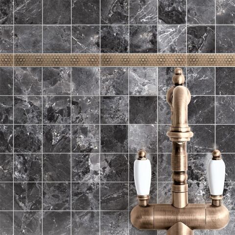 Nichetiles Floral Hex Dekoratif Bordür Dekor