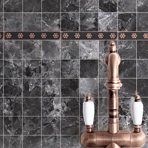 Nichetiles Floral Hex Dekoratif Bordür Dekor